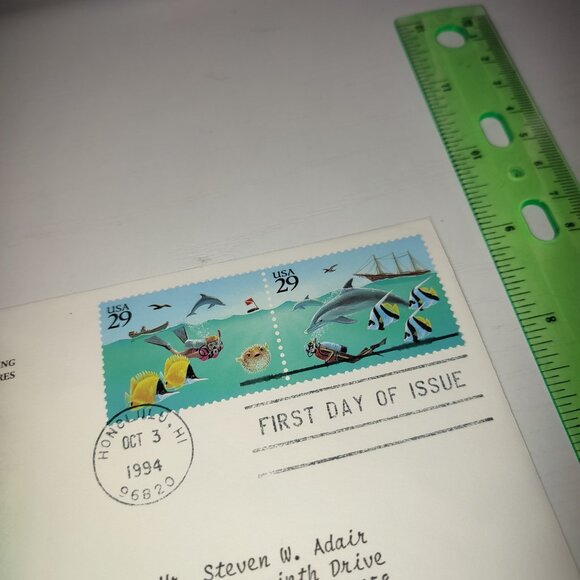 Set 2 FDC Wonders of the Sea Marine Life Fauna Nature USA 1992 Vintage Covers - Picture 6 of 6